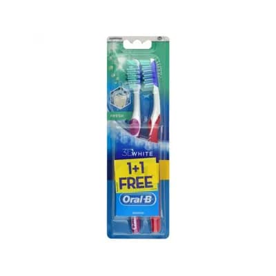 Oral-B 3D White Fresh Toothbrush Medium 40 (1+1 Free)
