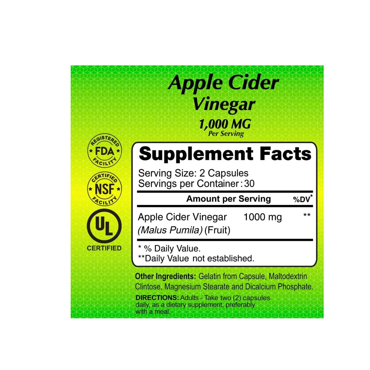 Alfa Apple Cider Vinegar 1000mg 60 Capsules