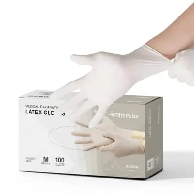 Disposable Latex Medical Examination Gloves, Large, 100 pcs