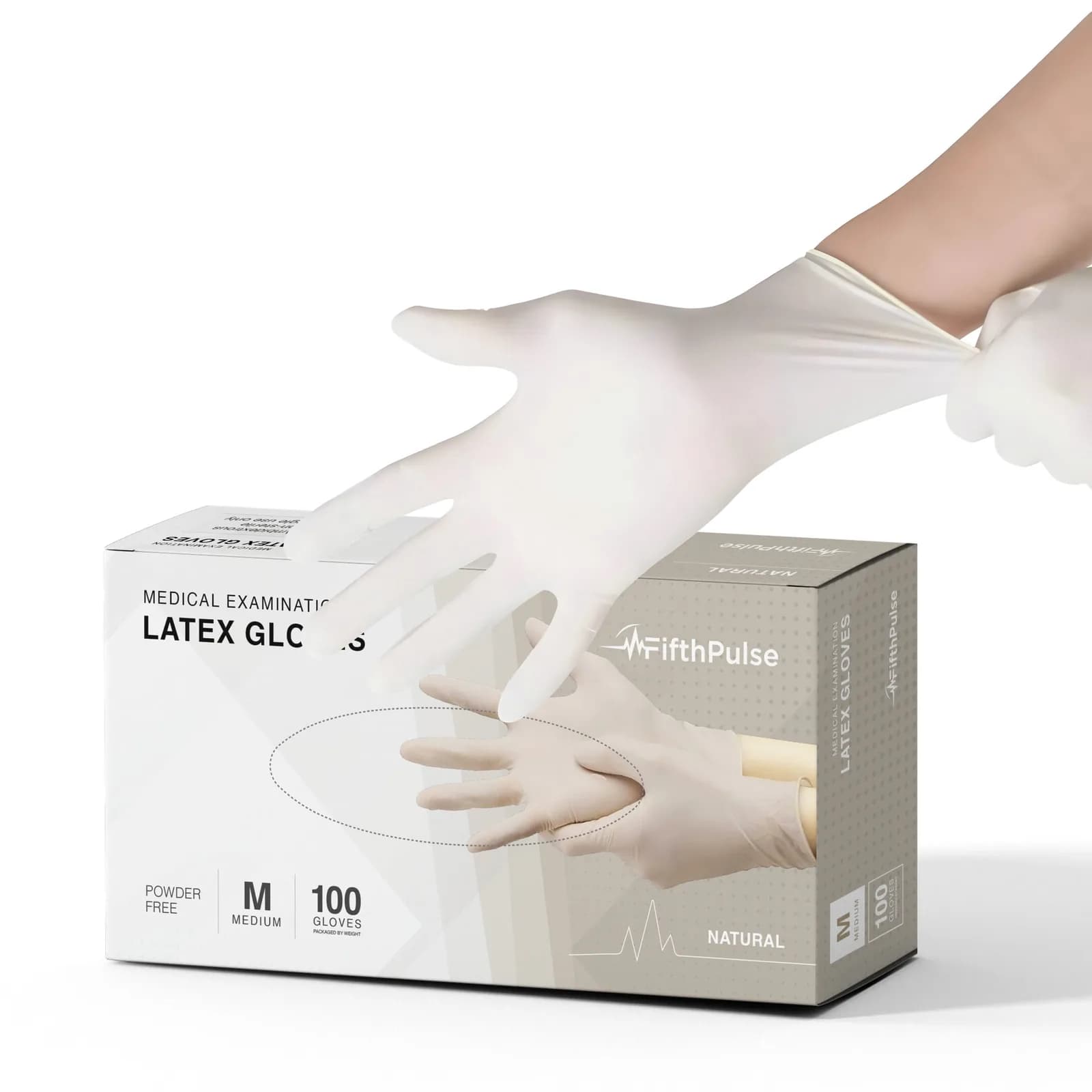 Disposable Latex Medical Examination Gloves, Large, 100 pcs