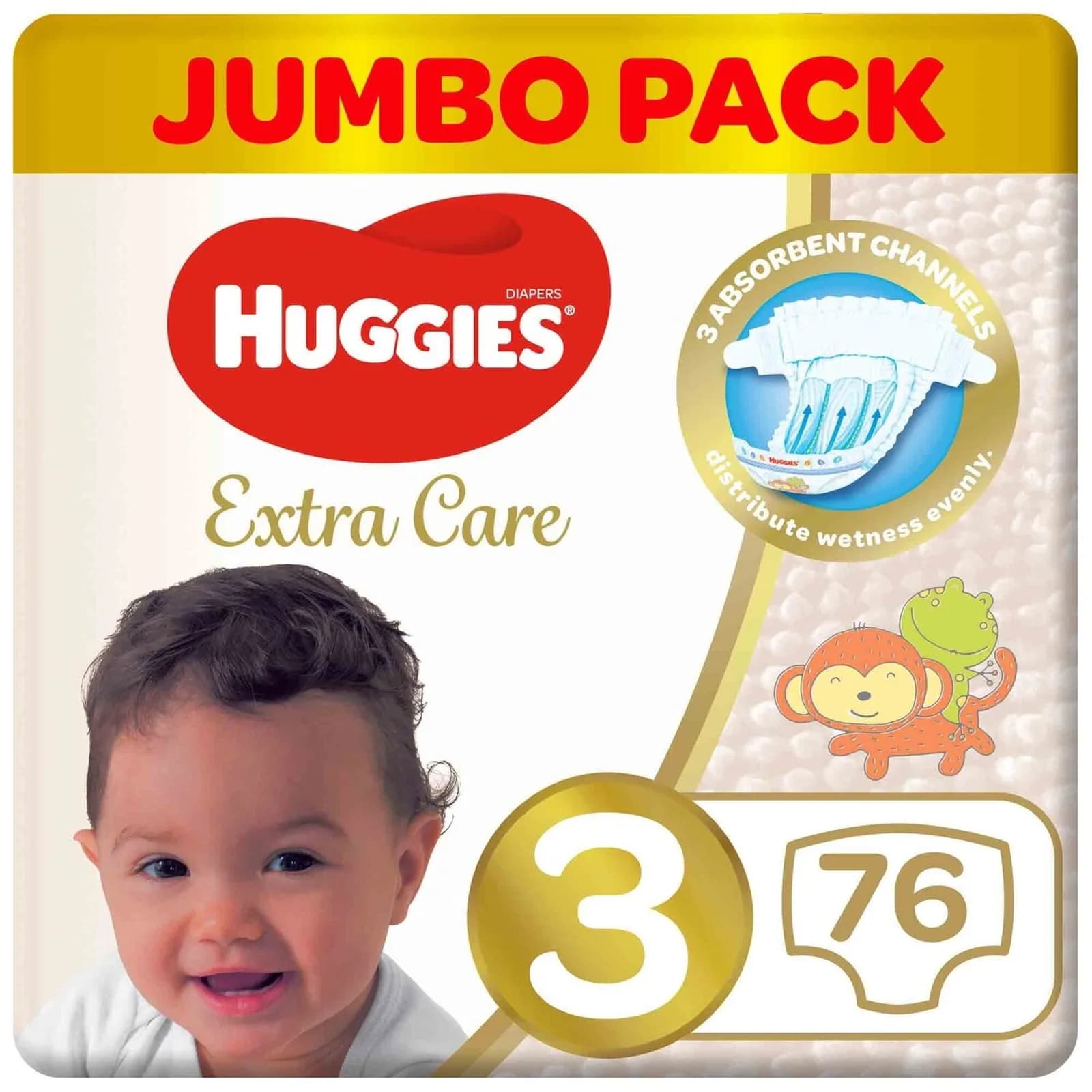 Huggies Size 3 (6-10 kg) Jumbo Pack 76 pcs
