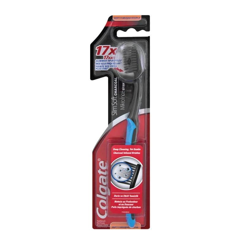 Colgate Slim Soft Charcoal Toothbrush 1+1