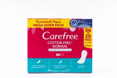 Carefree Cotton Panty Liners 56+20 Free