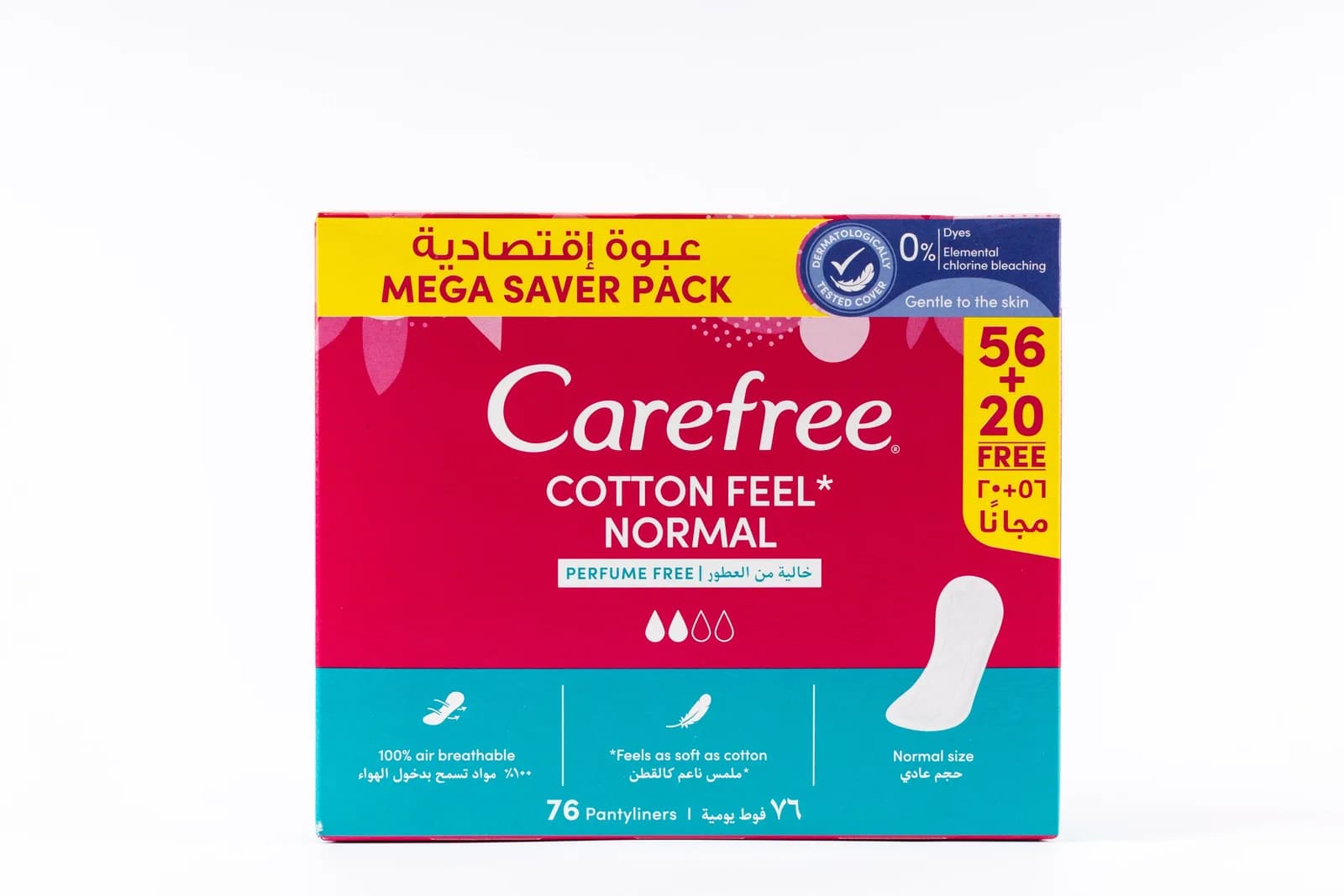 Carefree Cotton Panty Liners 56+20 Free