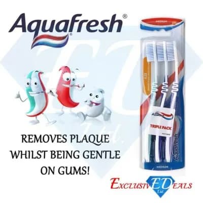 Aquafresh Clean and Flex Medium Toothbrush 3-Pack