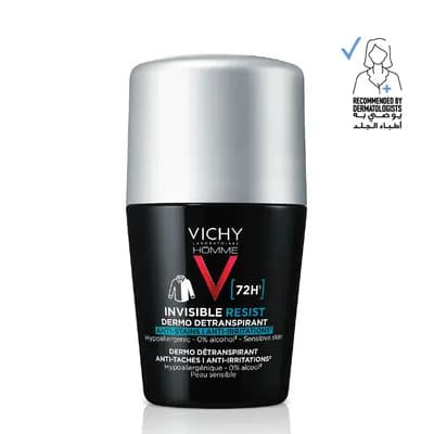 Vichy Deo Roll-On 72h Invisible Men Resist Dermo 50 ml (Black)