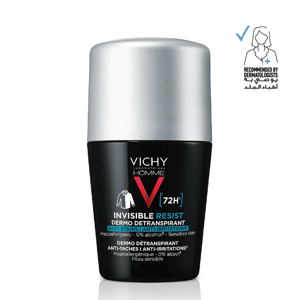 Vichy Deo Roll-On 72h Invisible Men Resist Dermo 50 ml (Black)