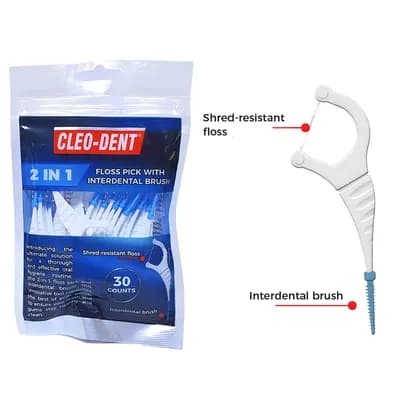 Cleo Dent 2-in-1 Floss Pick + Interdental