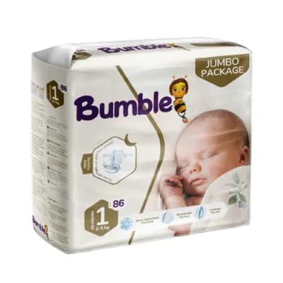 Bumble Diapers Size 1, 2-5 kg (86 pcs)