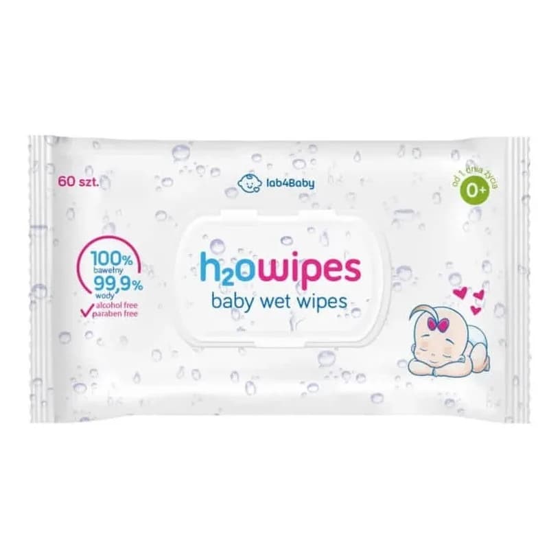 H2O Water Wet Wipes 60 pcs