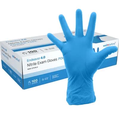 Nitrile Disposable Gloves - Large, Blue