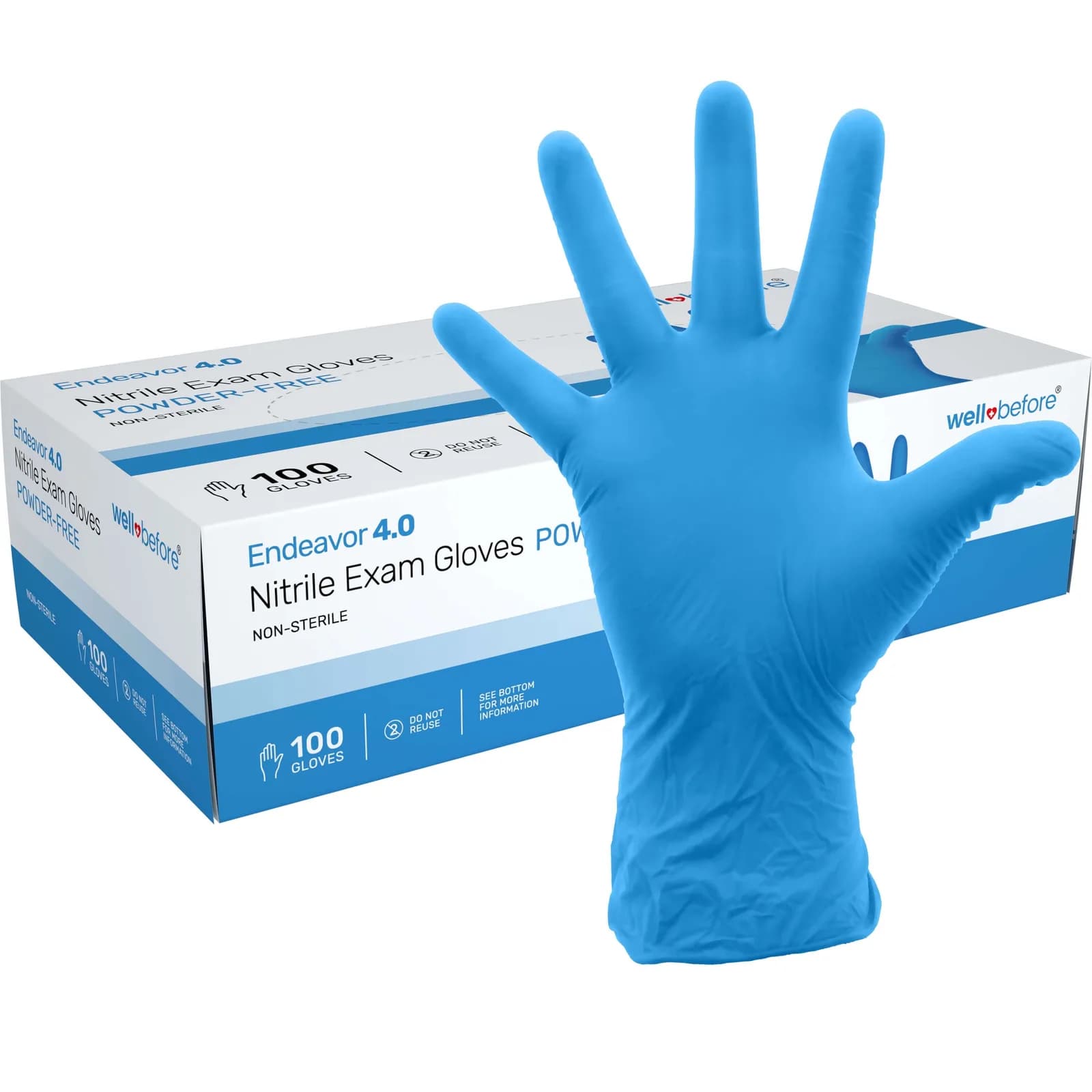 Nitrile Disposable Gloves - Large, Blue