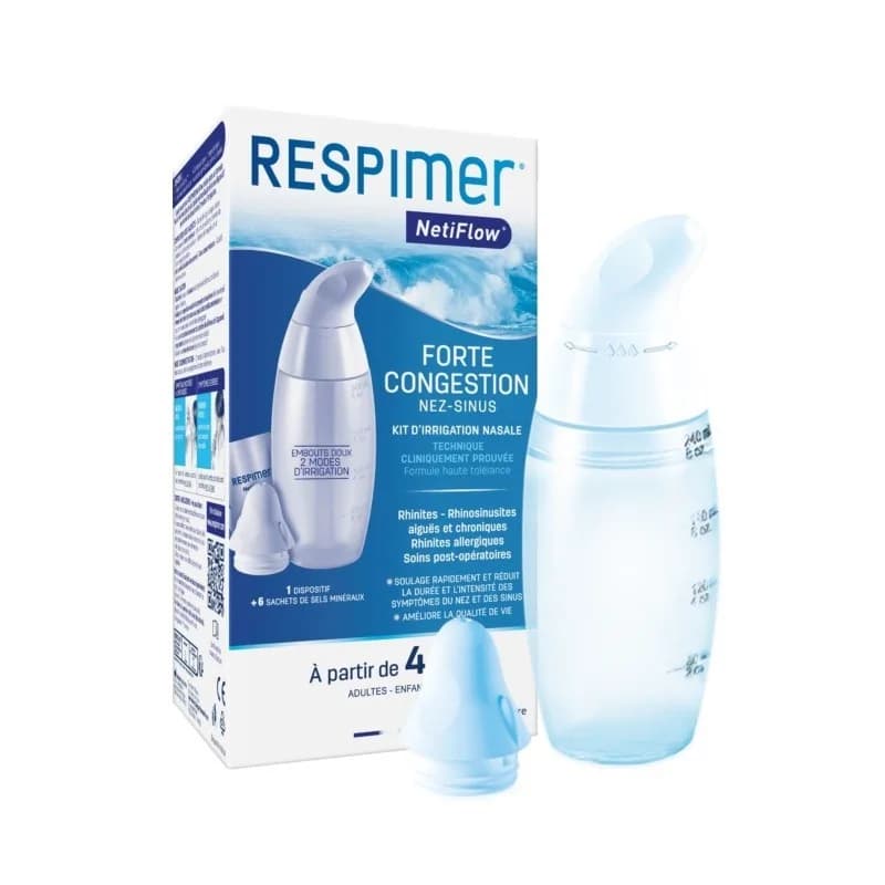 Respimer NetFlow Nasal Irrigation Device + 6 Sachets