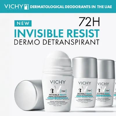 Vichy Deo Roll-On 72h Invisible Men Resist Dermo 50 ml (Black)