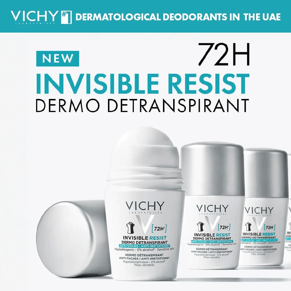 Vichy Deo Roll-On 72h Invisible Men Resist Dermo 50 ml (Black)