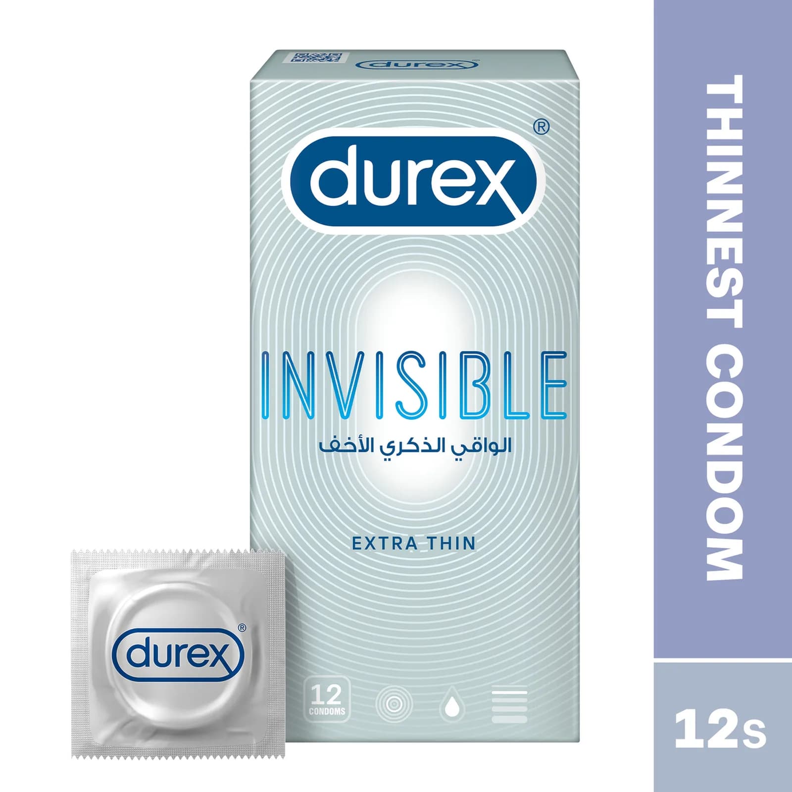 Durex Invisible Extra Thin Condoms 12 pcs