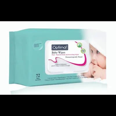 Optimal Baby Wipes Face Hand Body Moisturising 72 pcs