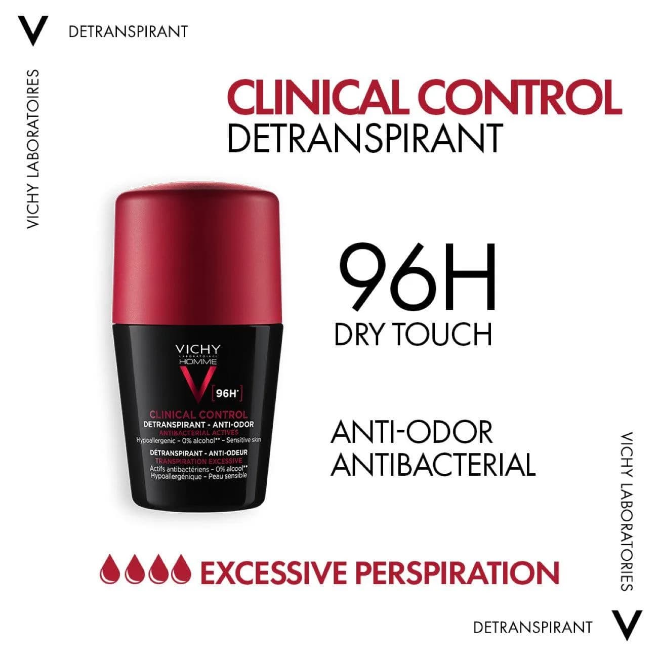 Vichy Homme Deodorant Clinical Control 96hrs 50 ml