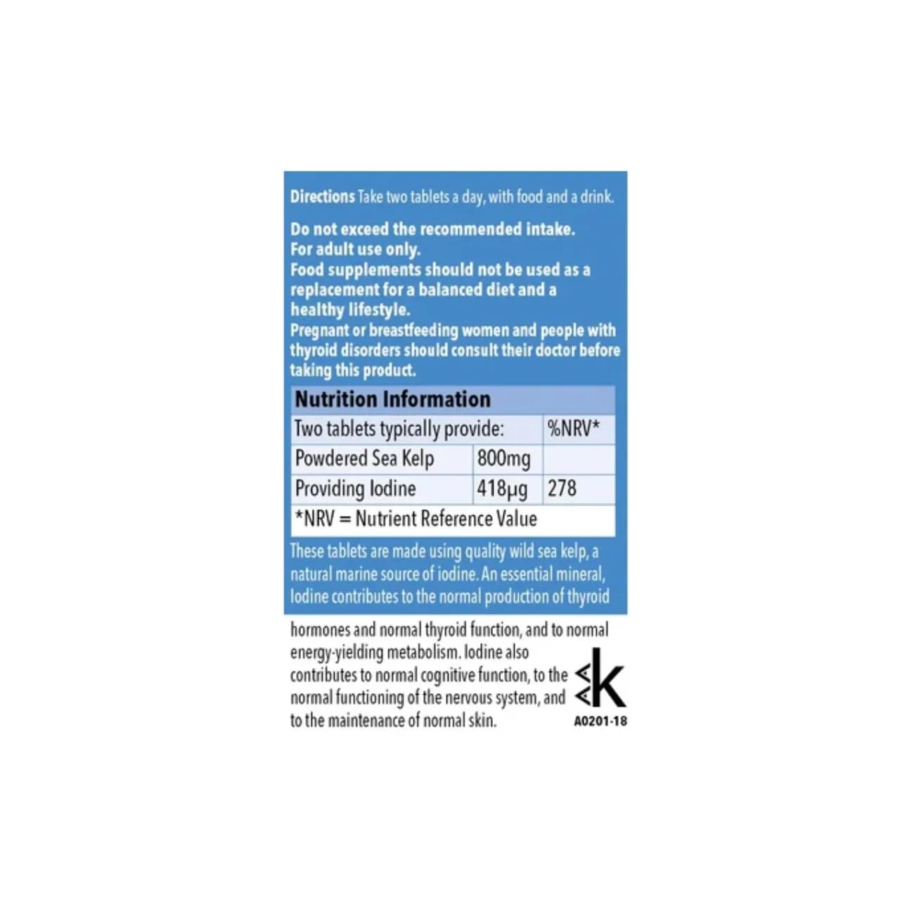 Life Plan Sea Kelp 400mg 280 Tablets