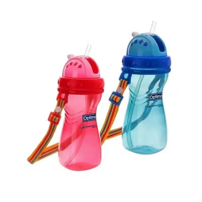Optimal Wide Neck Straw Bottle 12m+ 400 ml